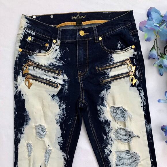Baby Phat NWOT Distressed Skinny Jeans Juniors/Women 5/6 - Picture 4 of 9
